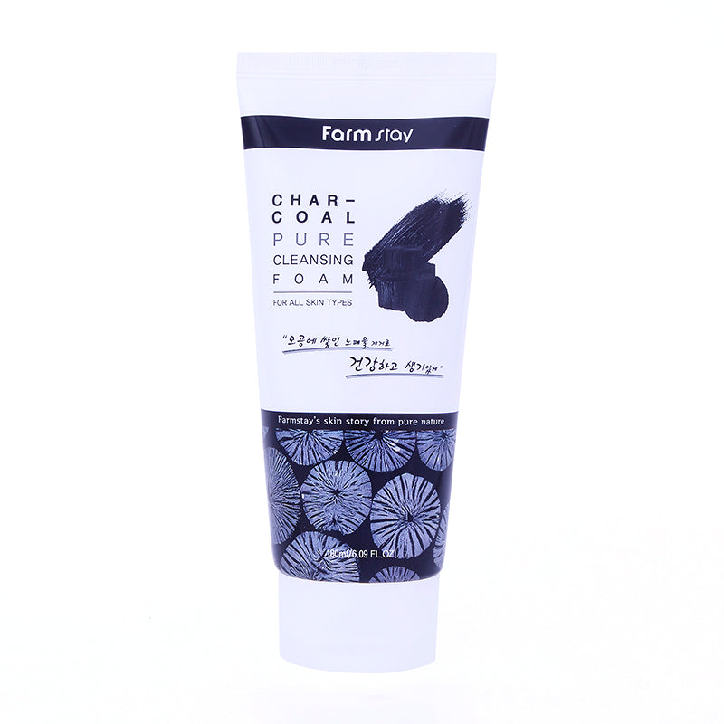 Farm-stay-Pure-Cleansing-Foam-Charcoal-180ml Farm-Stay