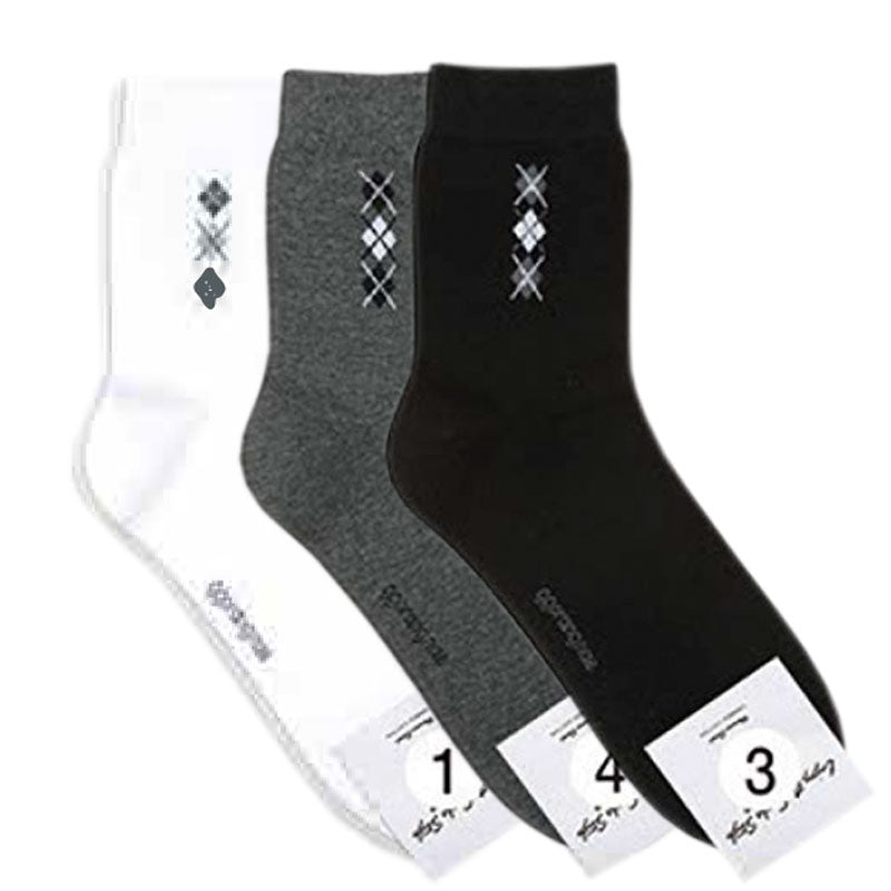 Simple Argyle Mens Quarter Socks Ggorangnae