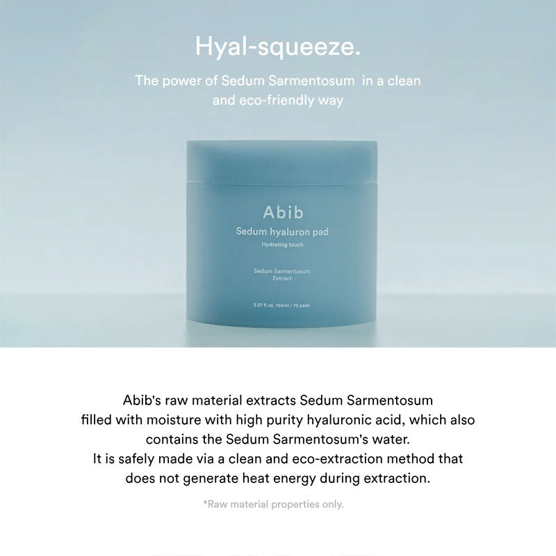 Abib Sedum Hyaluron Pad Hydrating Touch 165ml / 75pads