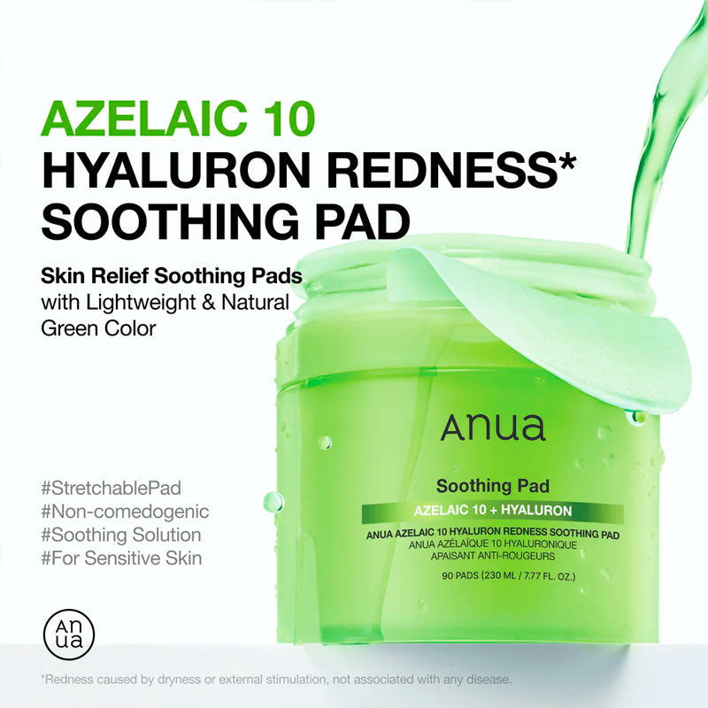 Anua Azelaic acid 10 Hyaluron Redness Soothing Pad 230ml / 90pads