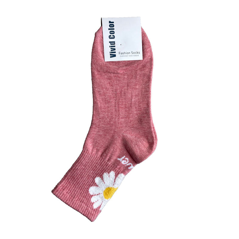 Blooming Flower Quarter Socks pinknblossom