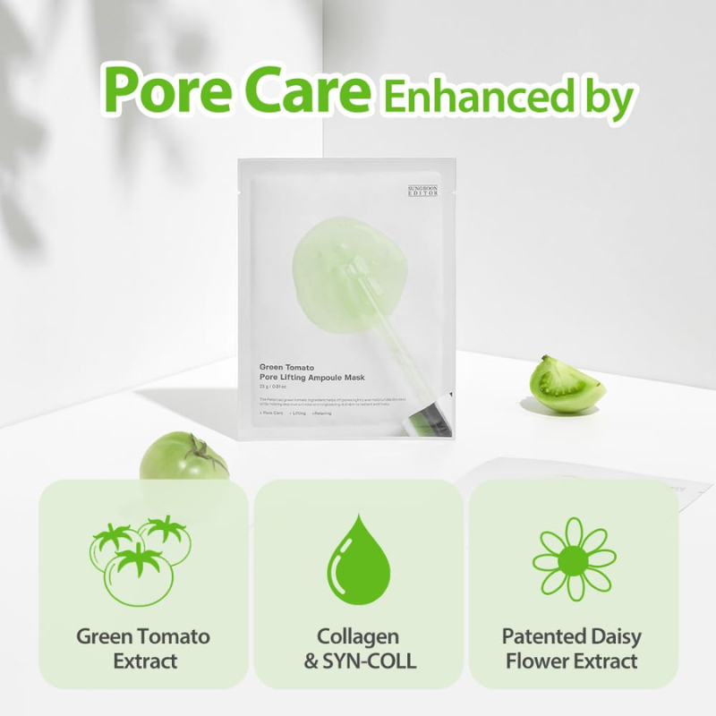 Sungboon Editor Green Tomato Pore Lifting Ampoule Mask 23g