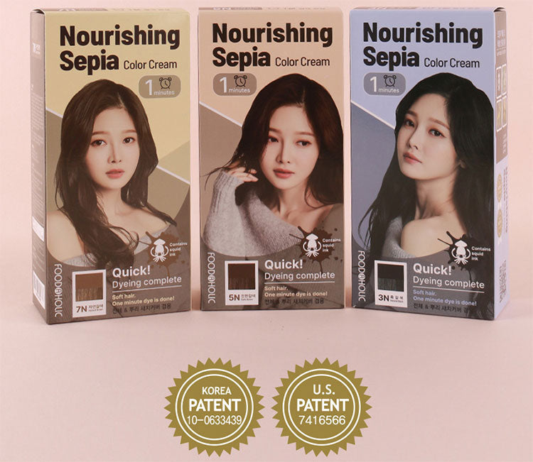 Foodaholic Nourishing Sepia Color Cream 1min 3N Natural Black 60g Foodaholic