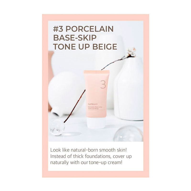 numbuzin No.3 Porcelain Base-Skip Tone Up Beige 50ml numbuzin