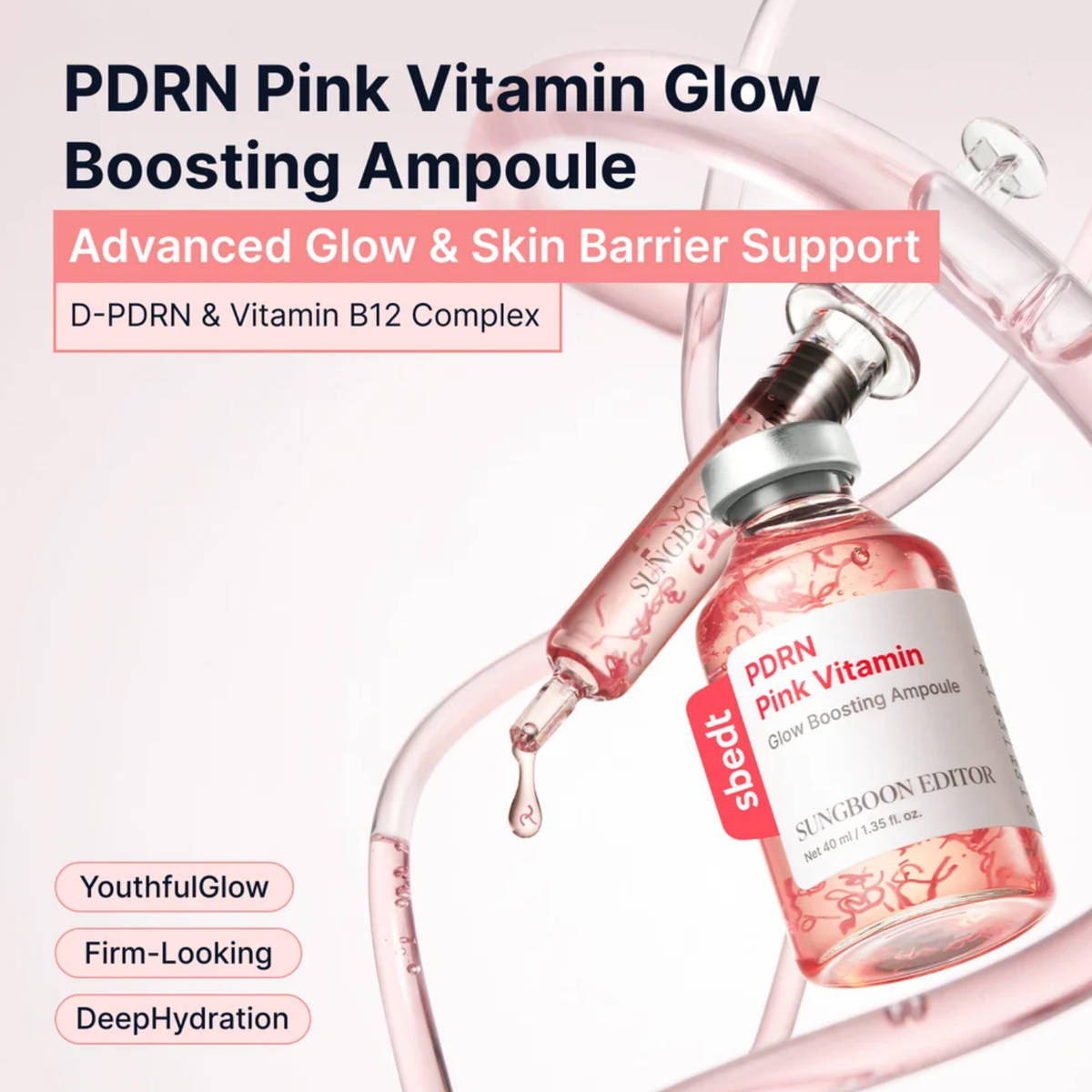 Sungboon Editor PDRN Pink Vitamin Glow Boosting Ampoule 40ml