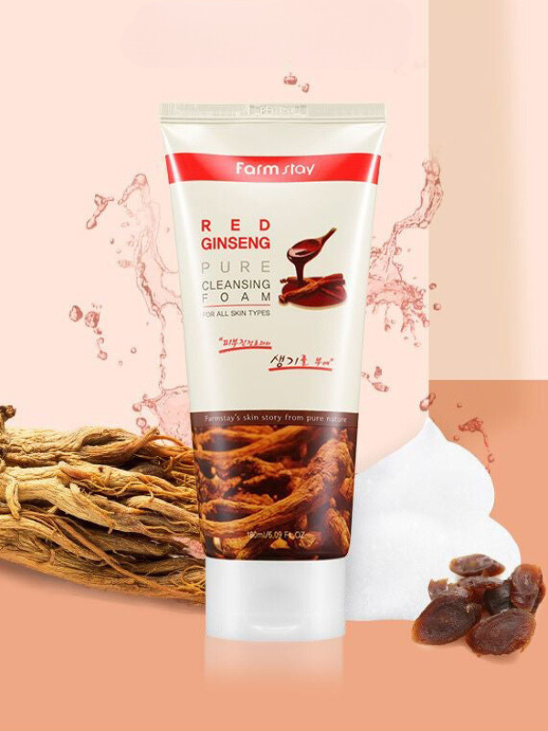 Farm stay Pure Cleansing Foam Red Ginseng 180ml Farm Stay