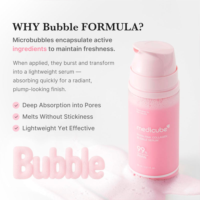 medicube PDRN Pink Collagen Bubble Serum 95ml