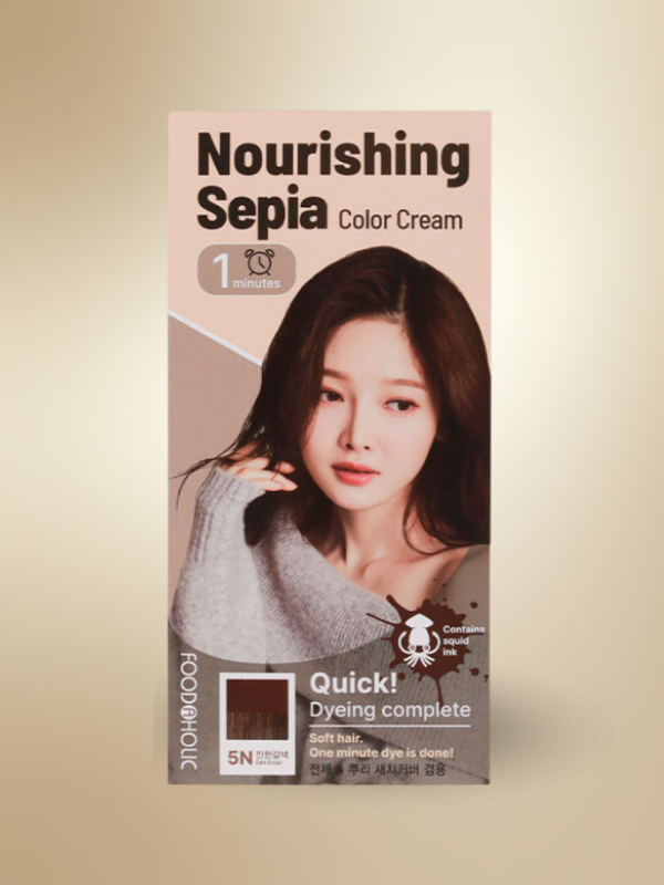 Foodaholic Nourishing Sepia Color Cream 1min 5N Dark Brown 60g Foodaholic