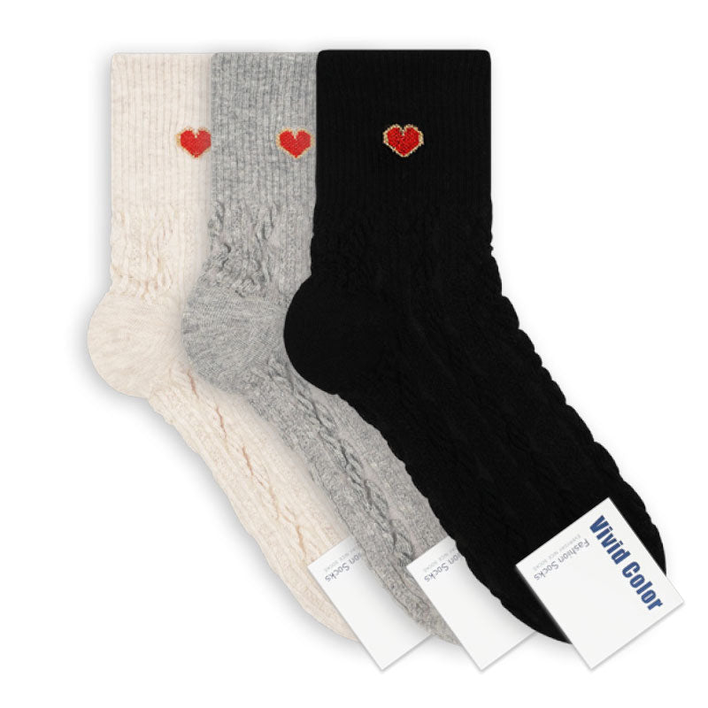 Twisted Heart Quarter Socks Vivid Socks