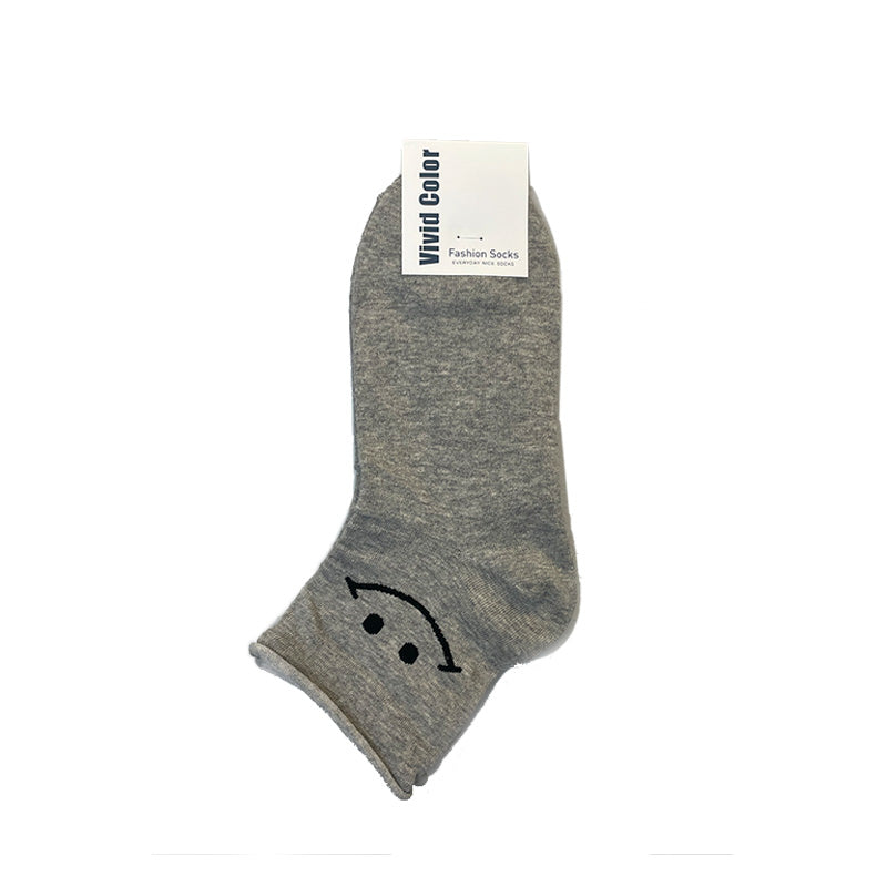 Smile Rolled Quarter Socks pinknblossom