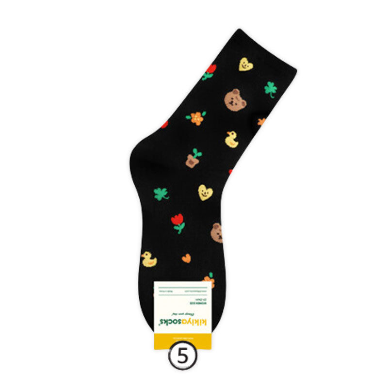Baby Bear Pattern Quarter Socks