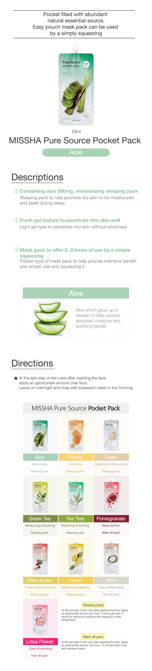 MISSHA Pure Source Pocket Pack Aloe 10ml MISSHA