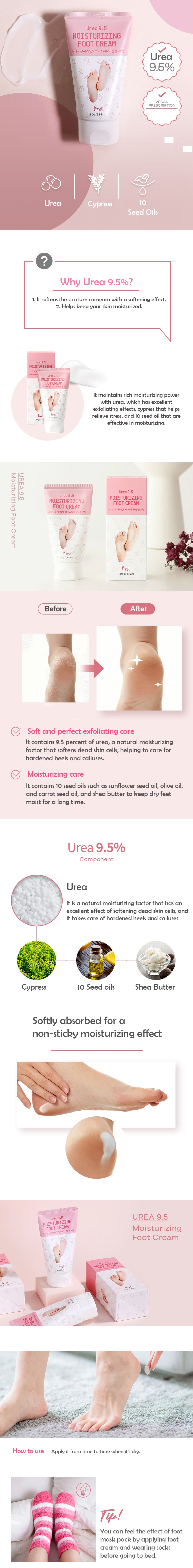 PRRETI Urea 9.5 Moisturizing Foot Cream 80g PRRETI