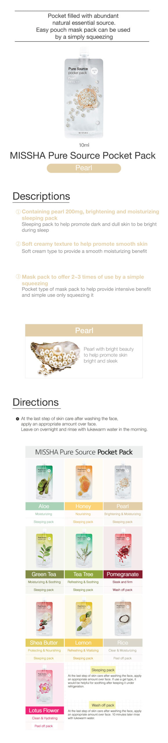 MISSHA Pure Source Pocket Pack Pearl 10ml MISSHA