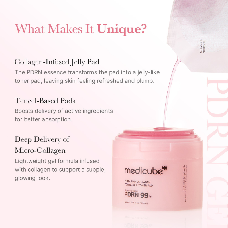 medicube PDRN Pink Collagen Toning Gel Toner Pad 120ml / 70pads medicube