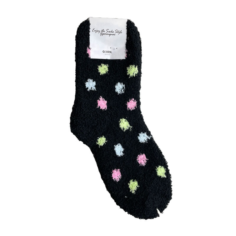 Long Dotted Fluffy Socks