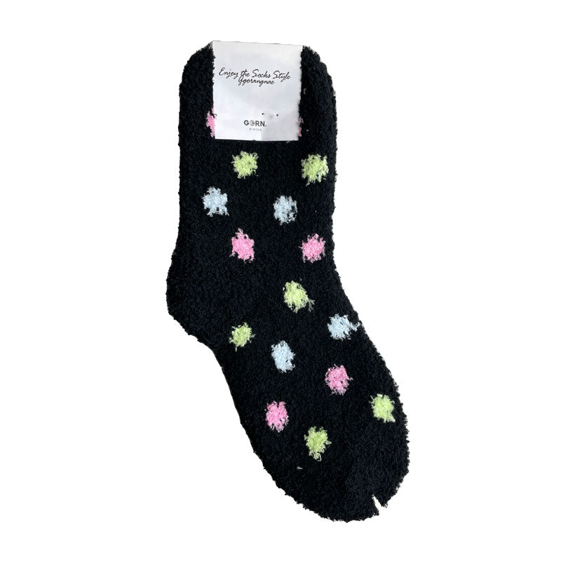 Long Dotted Fluffy Socks pinknblossom
