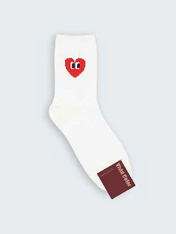 Twisted Microfiber Heart Ribbed Socks